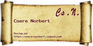 Csere Norbert névjegykártya