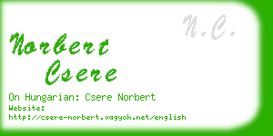 norbert csere business card